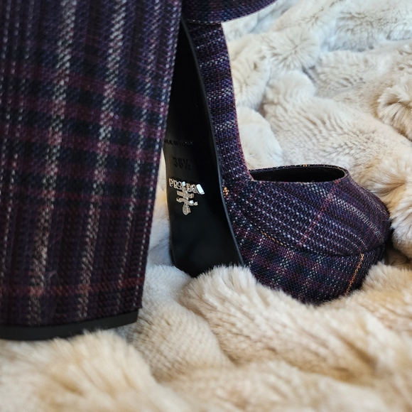 Plaid Prada Platform Heel - Picture 4 of 5